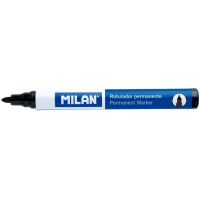 Milan Rotulador Permanente - Punta Redonda 4mm - Tinta a Base de Alcohol - Color Negro