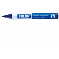 Milan Rotulador Permanente - Punta Redonda 4mm - Tinta a Base de Alcohol - Color Azul