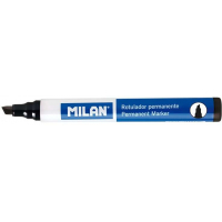 Milan Rotulador Permanente Punta Biselada - Punta 1 - 4mm - Tinta a Base de Alcohol - Color Negro