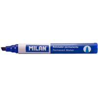Milan Rotulador Permanente Punta Biselada - Punta 1 - 4mm - Tinta a Base de Alcohol - Color Azul