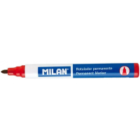 Milan Rotulador Permanente - Punta Redonda 4mm - Tinta a Base de Alcohol - Color Rojo