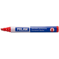 Milan Rotulador Permanente Punta Biselada - Punta 1 - 4mm - Tinta a Base de Alcohol - Color Rojo