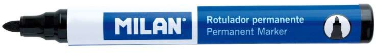 Milan Rotulador Permanente - Punta Redonda 4mm - Tinta a Base de Alcohol - Color Negro