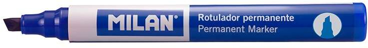 Milan Rotulador Permanente Punta Biselada - Punta 1 - 4mm - Tinta a Base de Alcohol - Color Azul