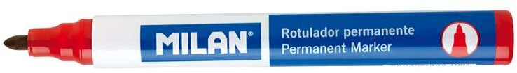 Milan Rotulador Permanente - Punta Redonda 4mm - Tinta a Base de Alcohol - Color Rojo