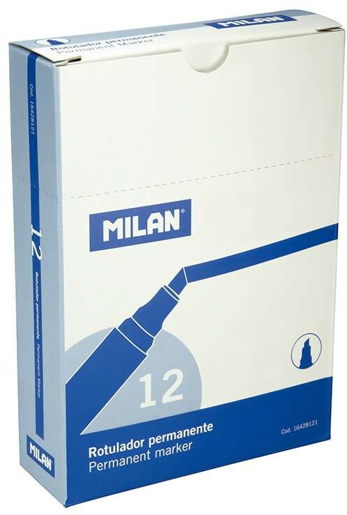 Imagen extra Milan Rotulador Permanente Punta Biselada - Punta 1 - 4mm - Tinta a Base de Alcohol - Color Azul