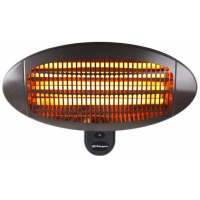 Orbegozo PHF 26 Estufa de Cuarzo para Exterior - Potencia 2000W - Proteccion IP-X4 - 3 Niveles de Calor - Color gris oscuro