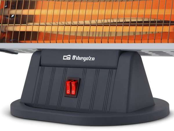Imagen extra Orbegozo Estufa de Cuarzo BP 0204 - Calor Intenso y Uniforme por Radiacion - 3 Niveles de Potencia - Sistema de Seguridad Antivuelco - Diseño Horizontal Orientable