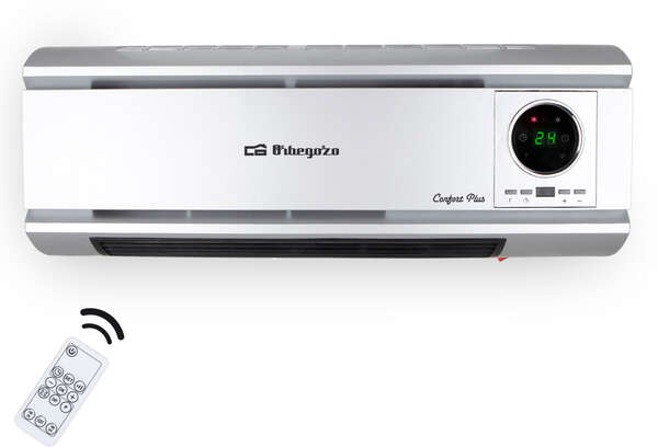 Orbegozo Split Calefactor de Pared Ceramico - Calor Uniforme y Saludable - Programable Diario y Semanal - Deteccion de Ventanas Abiertas - Mando a Distancia - Seguridad Total