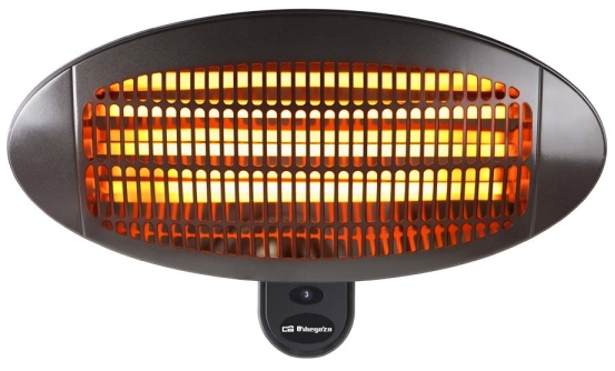 Orbegozo PHF 26 Estufa de Cuarzo para Exterior - Potencia 2000W - Proteccion IP-X4 - 3 Niveles de Calor - Color gris oscuro
