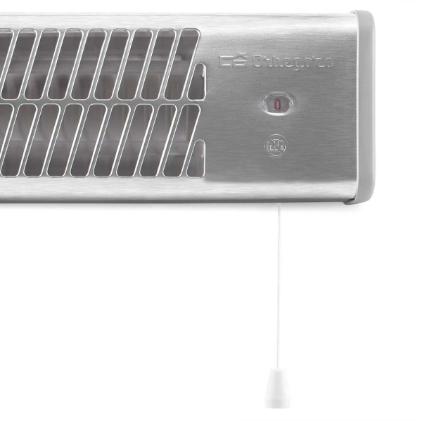 Imagen extra Orbegozo BB 5000 Estufa de Cuarzo para Aseo - Potencia 1200W - Interruptor por Tirador - 2 Niveles de Calor - Kit de Montaje para Pared - Pantalla Orientable - 13x11.5x54cm - Color Gris