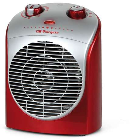 Orbegozo FH 5026 Calefactor Confort Rojo - Potencia de 2200W - Proteccion contra Sobrecalentamiento - Funcion de Oscilacion de 90° - Control Ajustable de Temperatura - Seguridad Antivuelco