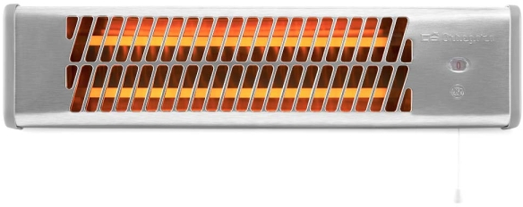 Orbegozo BB 5000 Estufa de Cuarzo para Aseo - Potencia 1200W - Interruptor por Tirador - 2 Niveles de Calor - Kit de Montaje para Pared - Pantalla Orientable - 13x11.5x54cm - Color Gris