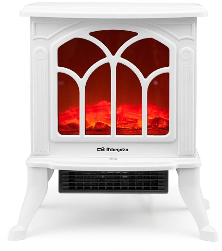 Imagen extra Orbegozo CM 9021 Chimenea Electrica - Potencia 1500W - Termostato Regulable - Efecto Fuego Real - Calefactor Ceramico - 40.5x45x24cm - Color blanco