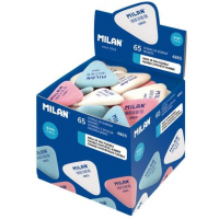 EXPOSITOR 65 Gomas borrar Milan 4865 Goma de Borrar Triangular Flexible de Miga de Pan
