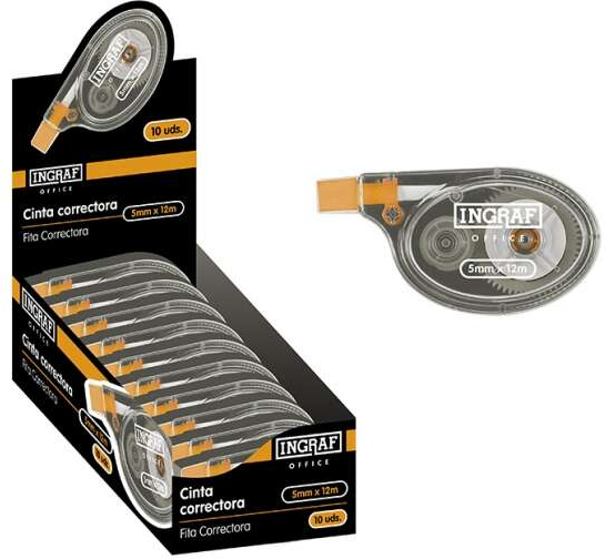 CAJA 10 Cintas Correctoras 5mm x 12 metros ECONOMICAS