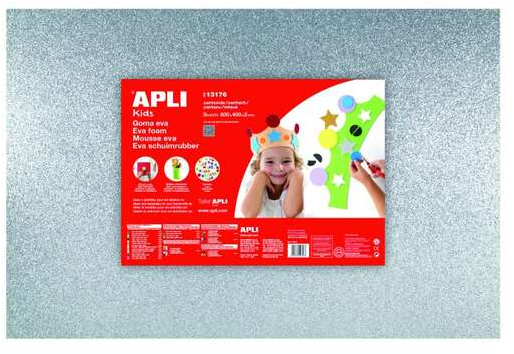 PACK 3 Planchas Goma Eva 40x60 cm METALIZADA PLATA