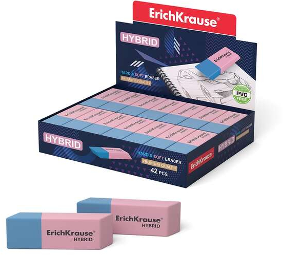 EXPOSITOR 42 Gomas borrar Erichkrause Hybrid Borrador de Doble Cara
