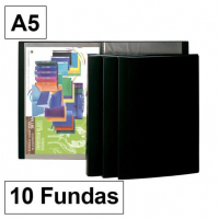 Carpeta con 10 Fundas A5 PlusOffice. Negro