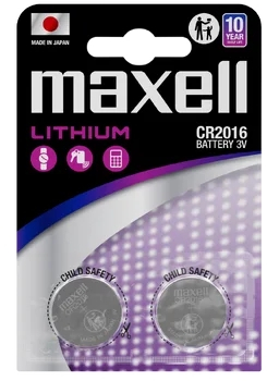 Maxell Pack de 2 Pilas Litio de Boton CR2016 3V