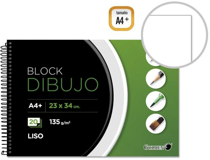 Cuaderno de Dibujo A4+ con 20 Hojas Papel de 135gr