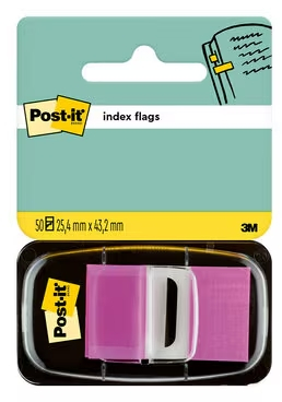 Post-it Index Dispensador con 50 Marcadores Reposicionables 25.4 x 43.2mm - Adherencia Firme - Para Marcar, Señalar o Destacar Informacion - 7000144933 - Color Lila