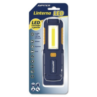 Jupiter Linterna de Trabajo LED+COB 250lm - Con Iman y Gancho - Resistencia IP44 - Funciona con 4 Pilas AA (No Incluidas) - Color Azul