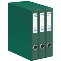 Dohe Oficolor Modulo de 3 Archivadores A4 en Carton Forrado con Polipropileno - Anillas Mixtas de 40mm - Ollao y Tarjetero en el Lomo - Color Verde