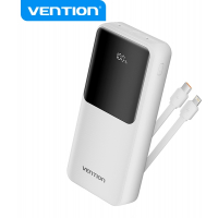Vention Power Bank 20.000mAh - Multiples interfaces USB - Carga rapida - Cable USB-C incluido - Color Blanco