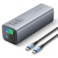 Vention Bateria Powerbank 27000mAh 140W USB (USB-C+C+A+A) - Pantalla LED - Color Gris