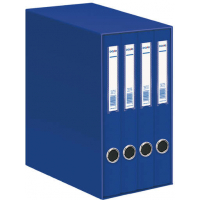 Dohe Oficolor Modulo de 4 Archivadores con Rado - Lomo Estrecho - Formato Folio - Carton Forrado - Color Azul