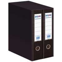 Dohe Modulo de 2 Archivadores A4 Lomo Ancho con Ollao y Rado - Carton Forrado con Polipropileno - Cantoneras Metalicas - Palanca de Maxima Calidad - Color Negro