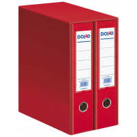 Dohe Modulo de 2 Archivadores A4 Lomo Ancho con Ollao y Rado - Carton Forrado con Polipropileno - Cantoneras Metalicas - Palanca de Maxima Calidad - Color Rojo