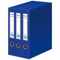 Dohe Modulo de 3 Archivadores A4 Lomo Estrecho con Ollao y Rado - Carton Forrado con Polipropileno - Cantoneras Metalicas - Palanca de Maxima Calidad - Color Azul