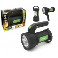 Cegasa Profesional Linterna/Foco LED 220lm - Modo Linterna, Foco y Lampara de Pie - Funciona con 3 Pilas AA (No Incluidas) - Color Negro/Verde