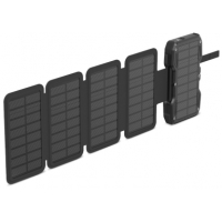 Head Powerbank Solar 10.000mAh 22.5W - Carga Solar con 5 Paneles - Con Power Delivery, Carga Simultanea, Carga Inalambrica - Pantalla LCD y Linterna - Color Negro