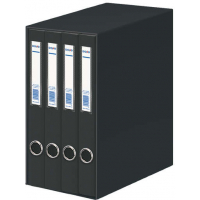 Dohe Oficolor Modulo de 4 Archivadores con Rado - Lomo Estrecho - Formato Folio - Carton Forrado - Color Negro