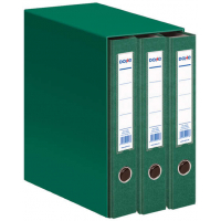 Dohe Archicolor Modulo de 3 Archivadores de Palanca con Rado - Lomo Estrecho - Formato Folio - Carton Forrado - Color Verde