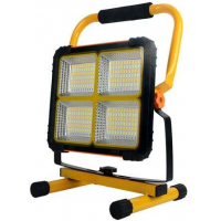 Elbat Foco Solar LED 80W 650lm - Panel Solar Integrado 6V, 3W - Bateria 3.2V, 10000mAh - Angulo Iluminacion 360º - Soporte Plegable.