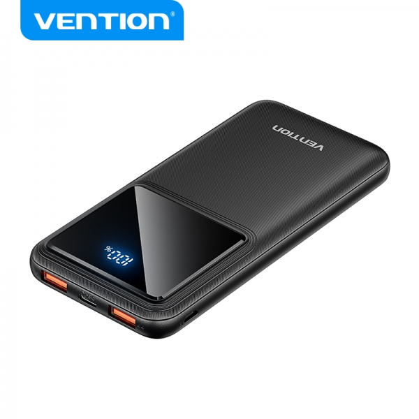 Imagen extra Vention Bateria Powerbank 10000mAh 22.5W USB (C+A+A) con Pantalla LED - Color Negro