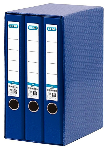 Elba Rado Top Modulo de 3 Archivadores Palanca A4 - Lomo 50mm - Forrado Exterior Plastico - Interior Papel - Color Azul