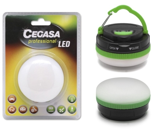 Cegasa Profesional Linterna de 5 LED 30lm - Gancho para Colgar - 5 Modos de Iluminacion - Resistente a Golpes y Agua IP44 - Funciona con 3 Pilas AAA (No Incluidas)