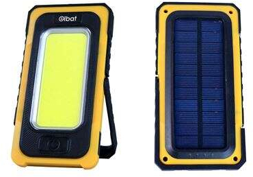 Elbat Linterna LED Solar Recargable - Gancho e Iman - Cob 10W 800LM - Color Negro