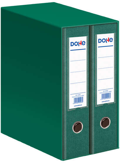 Dohe Modulo de 2 Archivadores Folio Lomo Ancho con Ollao y Rado - Carton Forrado con Polipropileno - Cantoneras Metalicas - Palanca de Maxima Calidad - Color Verde