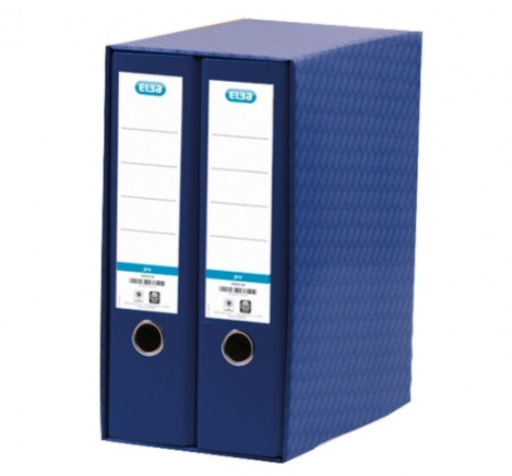 Elba Rado Top Modulo de 2 Archivadores Palanca A4 - Lomo 80mm - Forrado Exterior Plastico - Interior Papel - Color Azul