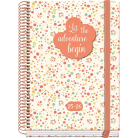 Dohe Bubbles Agenda Escolar 25/26 Espiral A5 - Dia Pagina - Papel 70g/m2 - 4 Hojas de Pegatinas - Cubierta de Carton Plastificado - Cierre con Goma Elastica