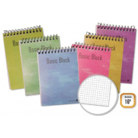 Cuaderno Bolsillo 16º Dieciseisavo Vertical-Apaisado 75x110mm cuadriculado, Tapas plastico PP. Libreta bloc de espiral