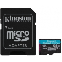 Kingston MicroSDXC 128GB UHS-I U3 V30 Clase 10 200MB/s Canvas Go Plus + Adaptador