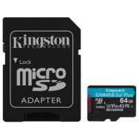 Kingston MicroSDXC 64GB UHS-I U3 V30 Clase 10 200MB/s Canvas Go Plus + Adaptador