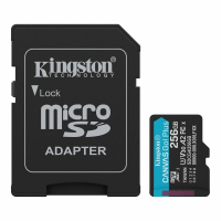 Kingston MicroSDXC 256GB UHS-I U3 V30 Clase 10 200MB/s Canvas Go Plus + Adaptador